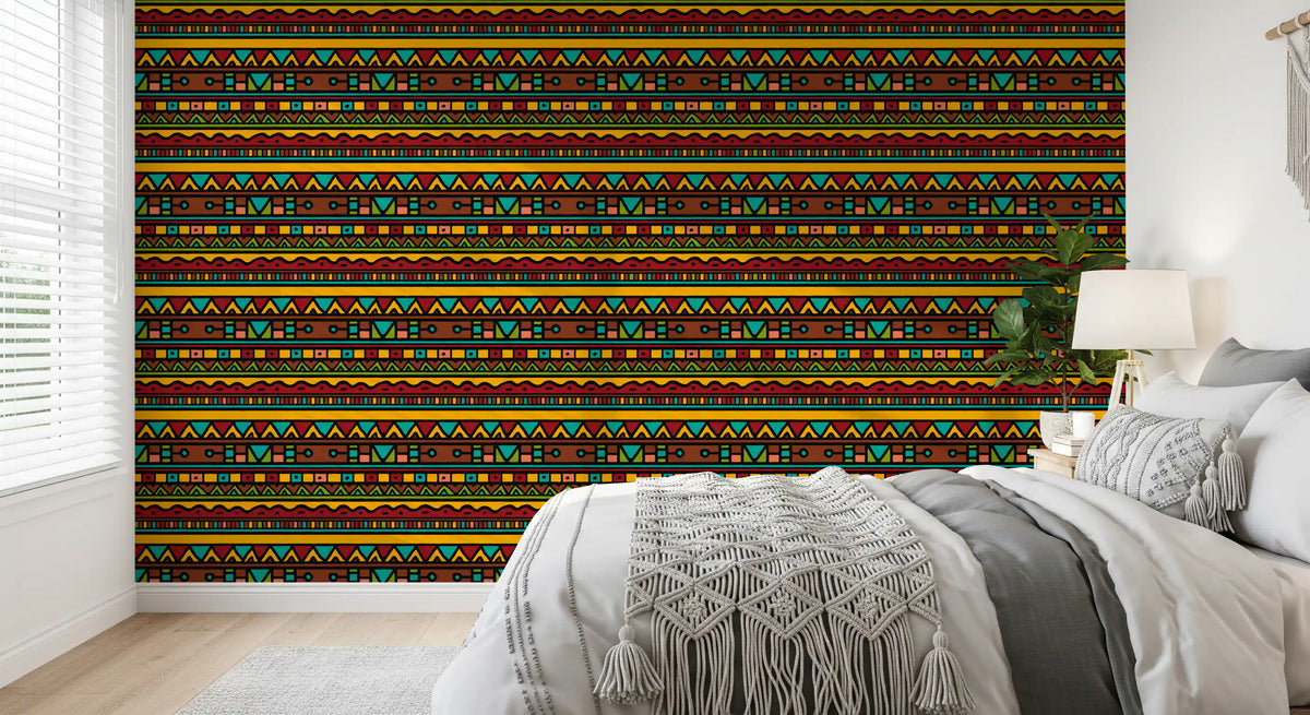 Tapet med geometriskt folkloristiskt tribal-mönster⁠