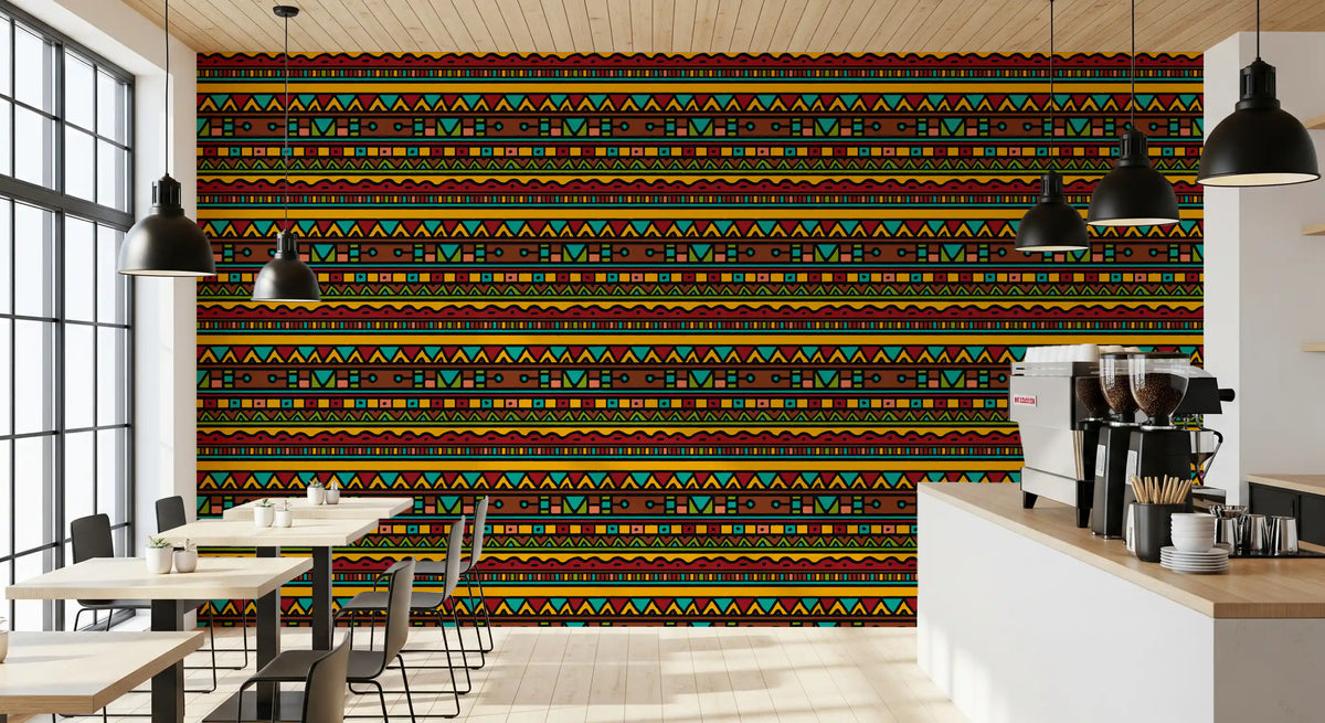 Tapet med geometriskt folkloristiskt tribal-mönster⁠