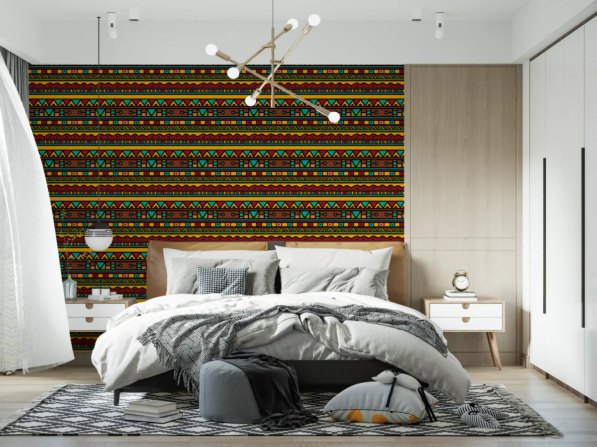 Tapet med geometriskt folkloristiskt tribal-mönster⁠