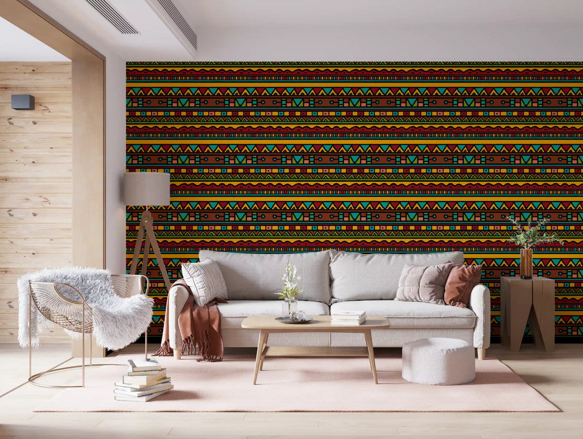 Tapet med geometriskt folkloristiskt tribal-mönster⁠
