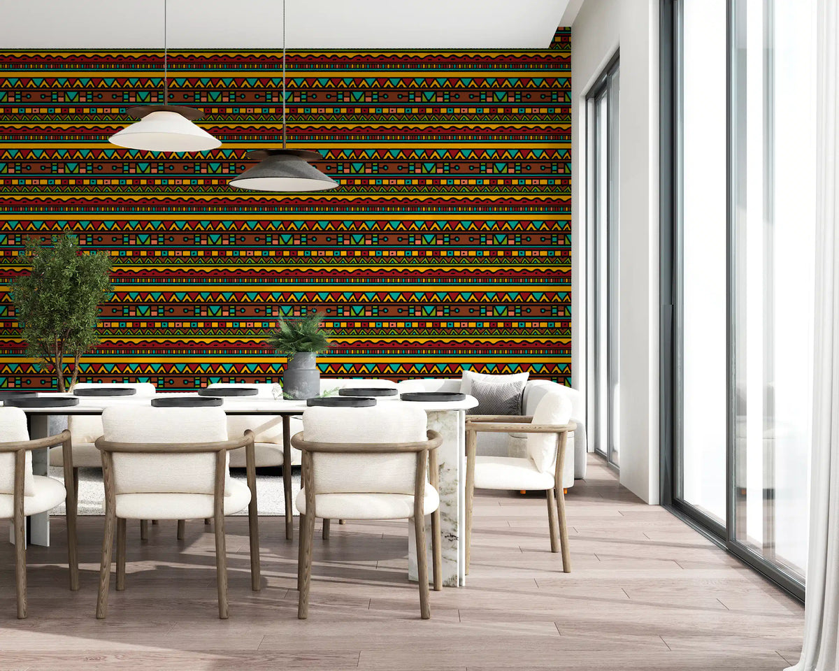 Tapet med geometriskt folkloristiskt tribal-mönster⁠