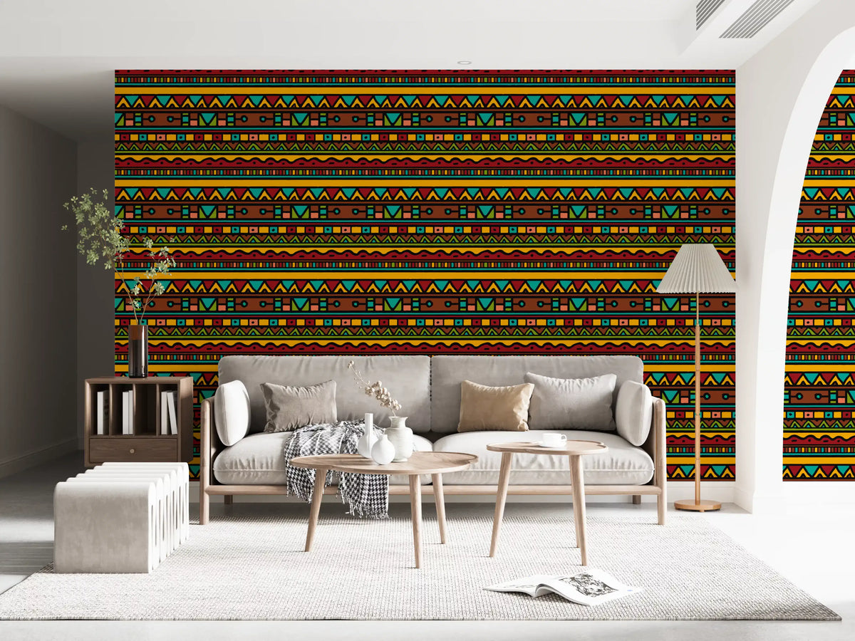 Tapet med geometriskt folkloristiskt tribal-mönster⁠