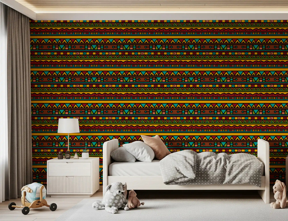 Tapet med geometriskt folkloristiskt tribal-mönster⁠