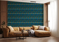 Tapete mit Ethno-Motiv und Indigo-Muster