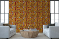 Papier peint à motifs géométriques ocres tribaux