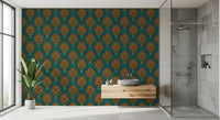 Tapete mit grafischem Maskenmotiv
