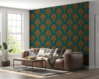 Tapete mit grafischem Maskenmotiv