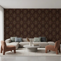 Ancient Geometric Brown Tribal Motif Wallpaper⁠
