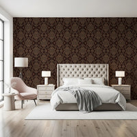 Ancient Geometric Brown Tribal Motif Wallpaper⁠