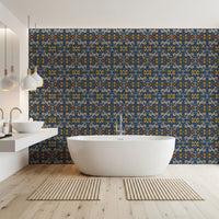 Papier peint Motif de carreaux en mosaïque tribale
