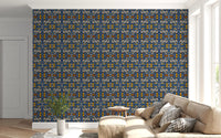 Papier peint Motif de carreaux en mosaïque tribale