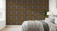 Noir and Gold Tribal Labyrinth Wallpaper⁠