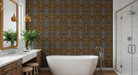 Noir and Gold Tribal Labyrinth Wallpaper⁠