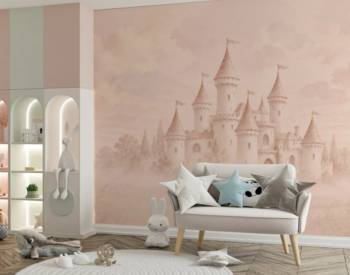 Castle Dreams – Haalistunut ruusu -seinämaalaus