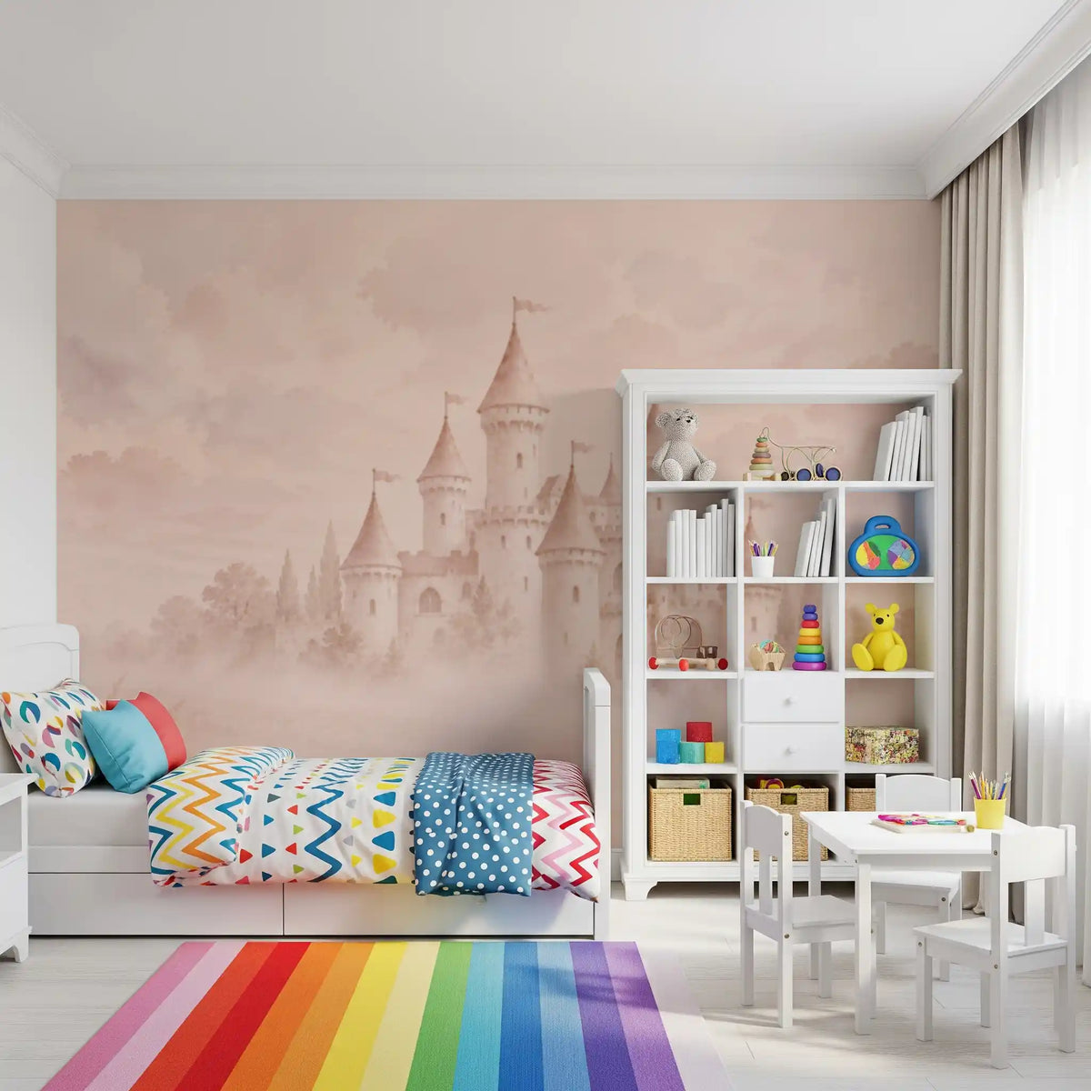 Castle Dreams – Haalistunut ruusu -seinämaalaus