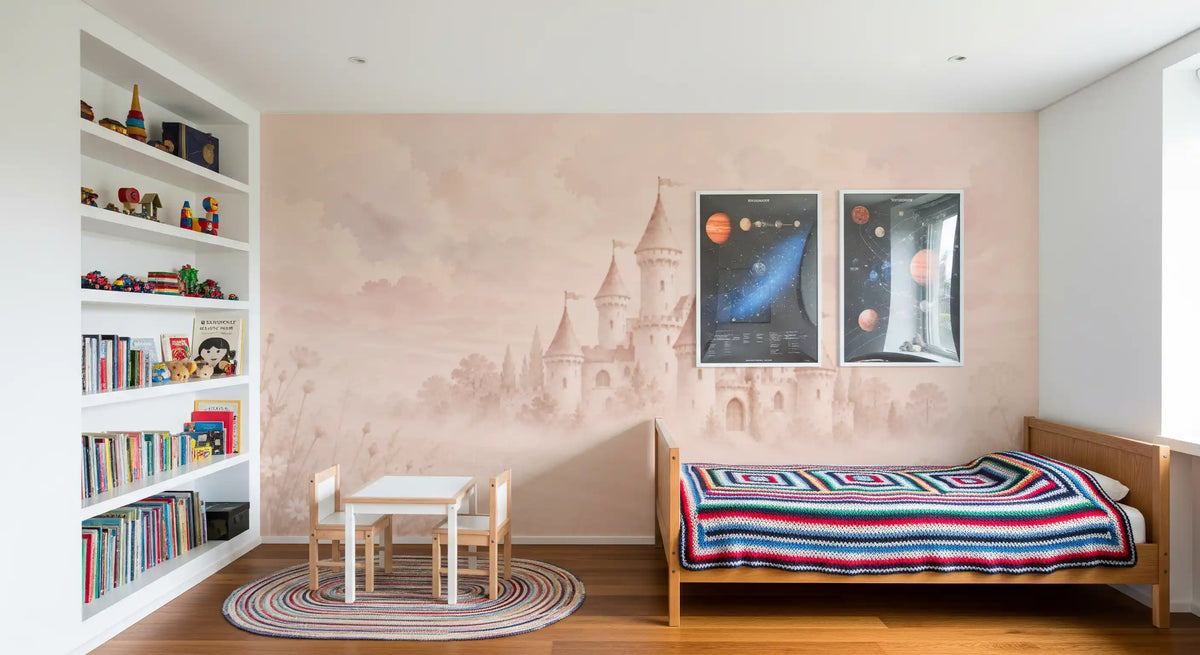 Castle Dreams – Haalistunut ruusu -seinämaalaus
