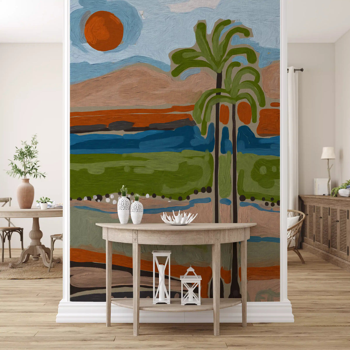 Wandbild „Sonnendurchfluteter tropischer Hain“
