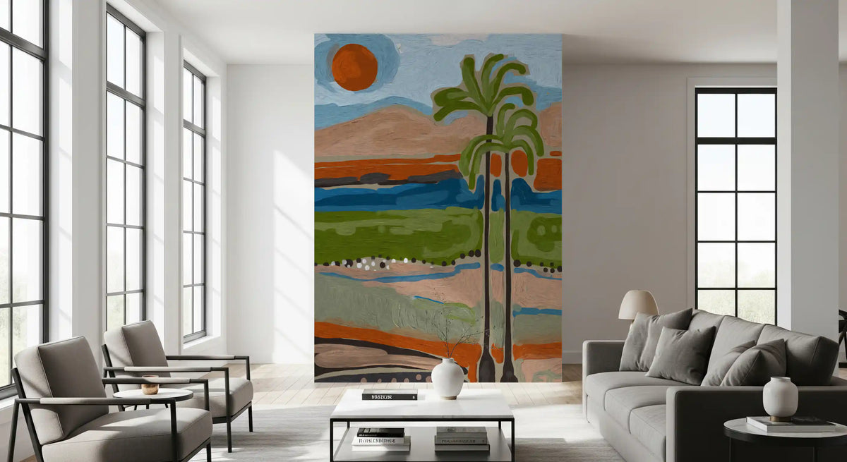 Wandbild „Sonnendurchfluteter tropischer Hain“