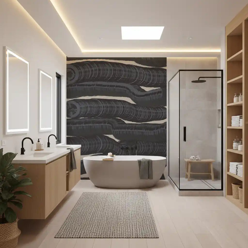 Wandbild „Monochrome Fluid Layers“