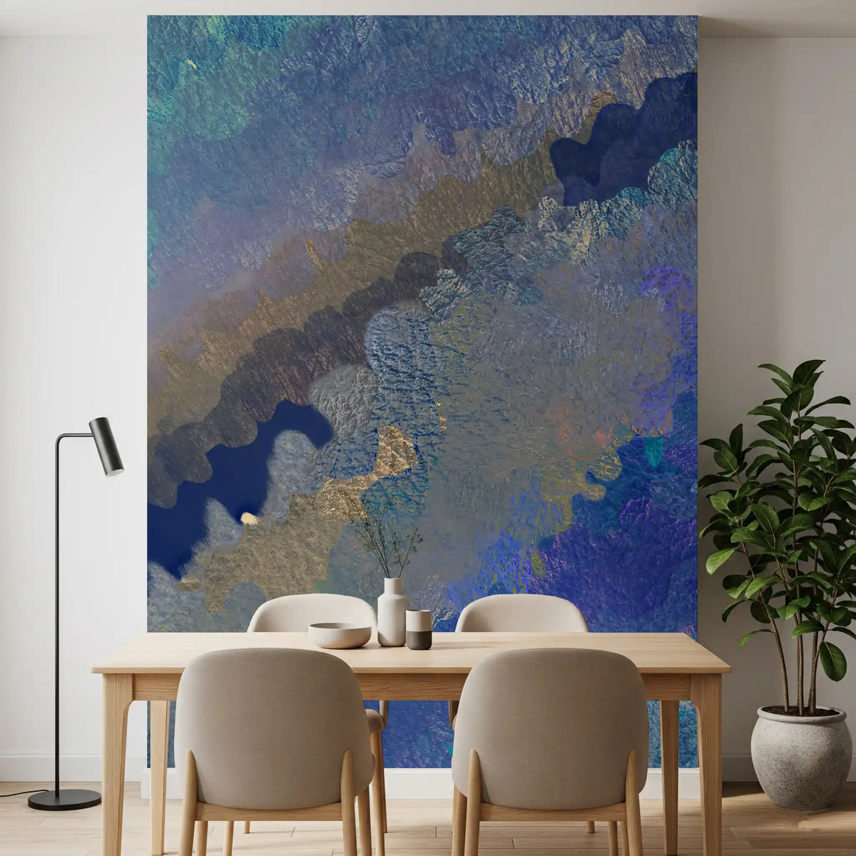 Abstraktes Wandbild „Cerulean Layers“