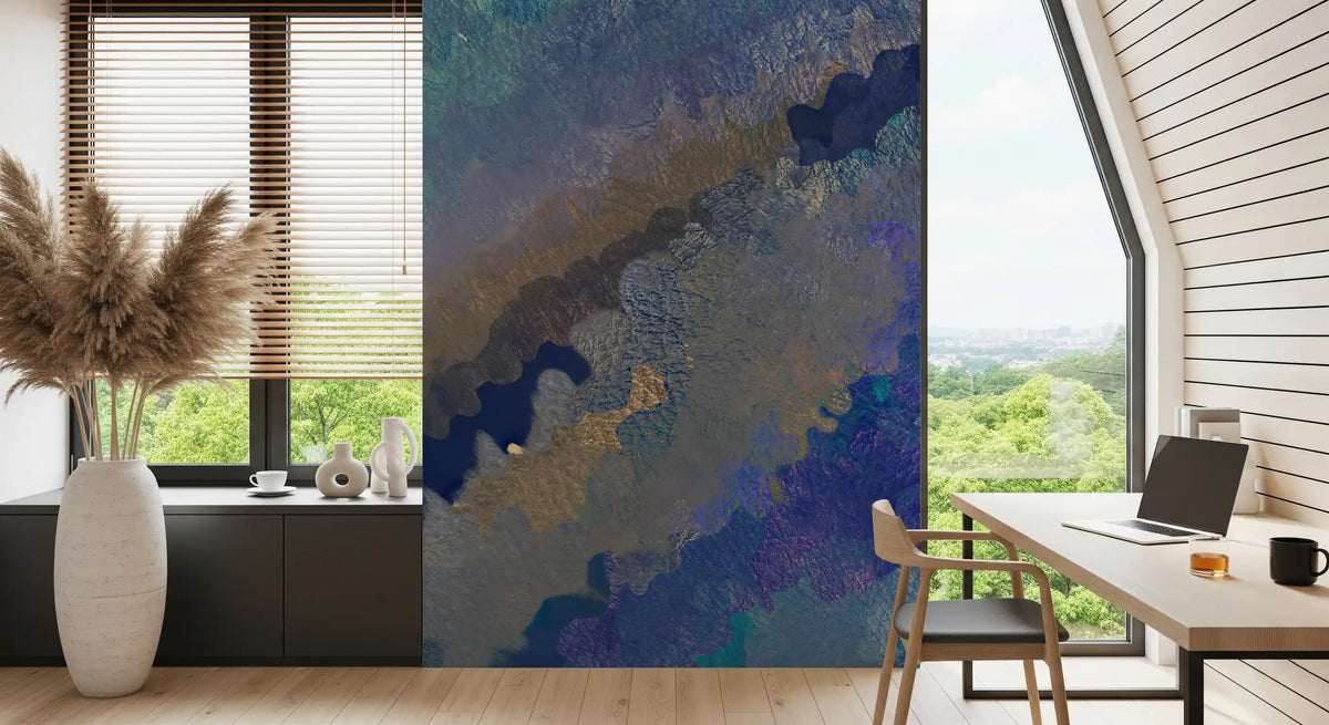 Abstraktes Wandbild „Cerulean Layers“