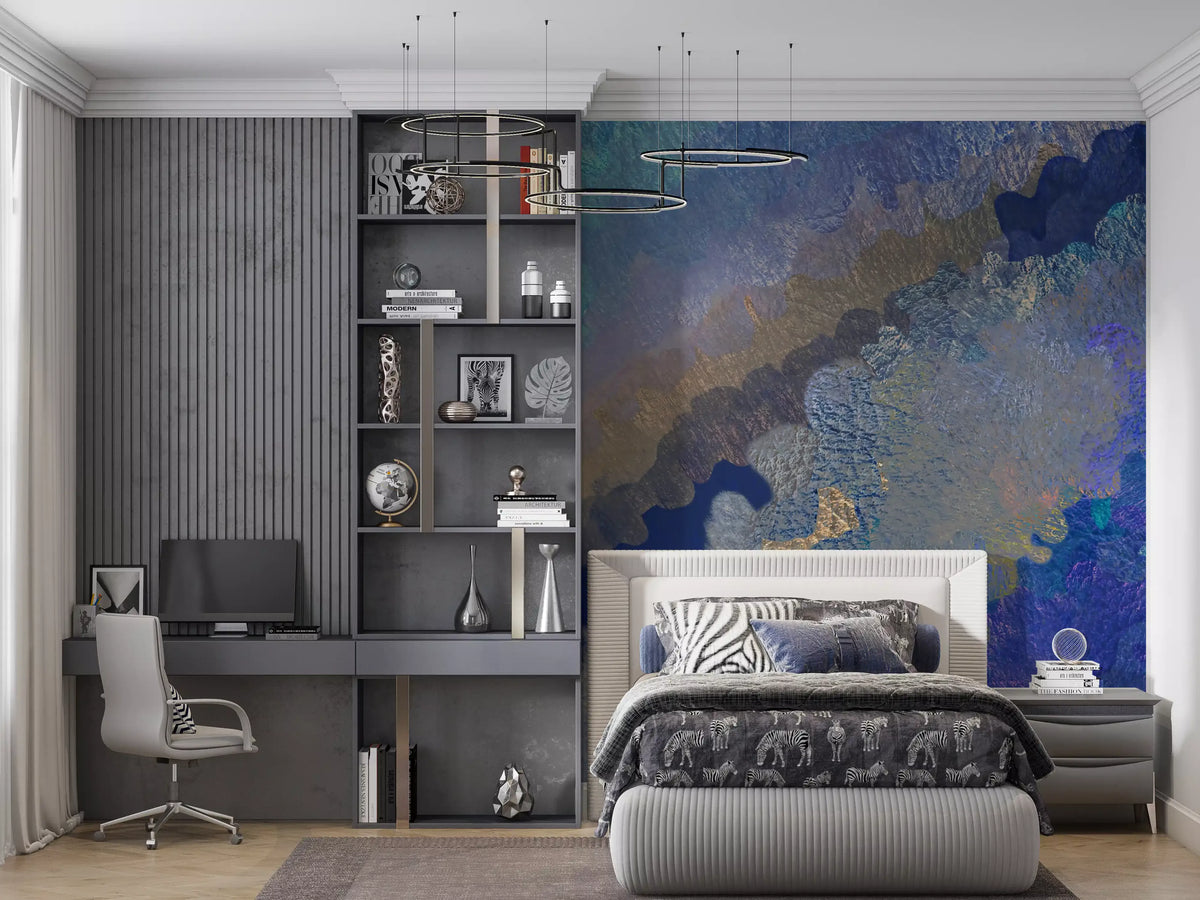 Abstraktes Wandbild „Cerulean Layers“