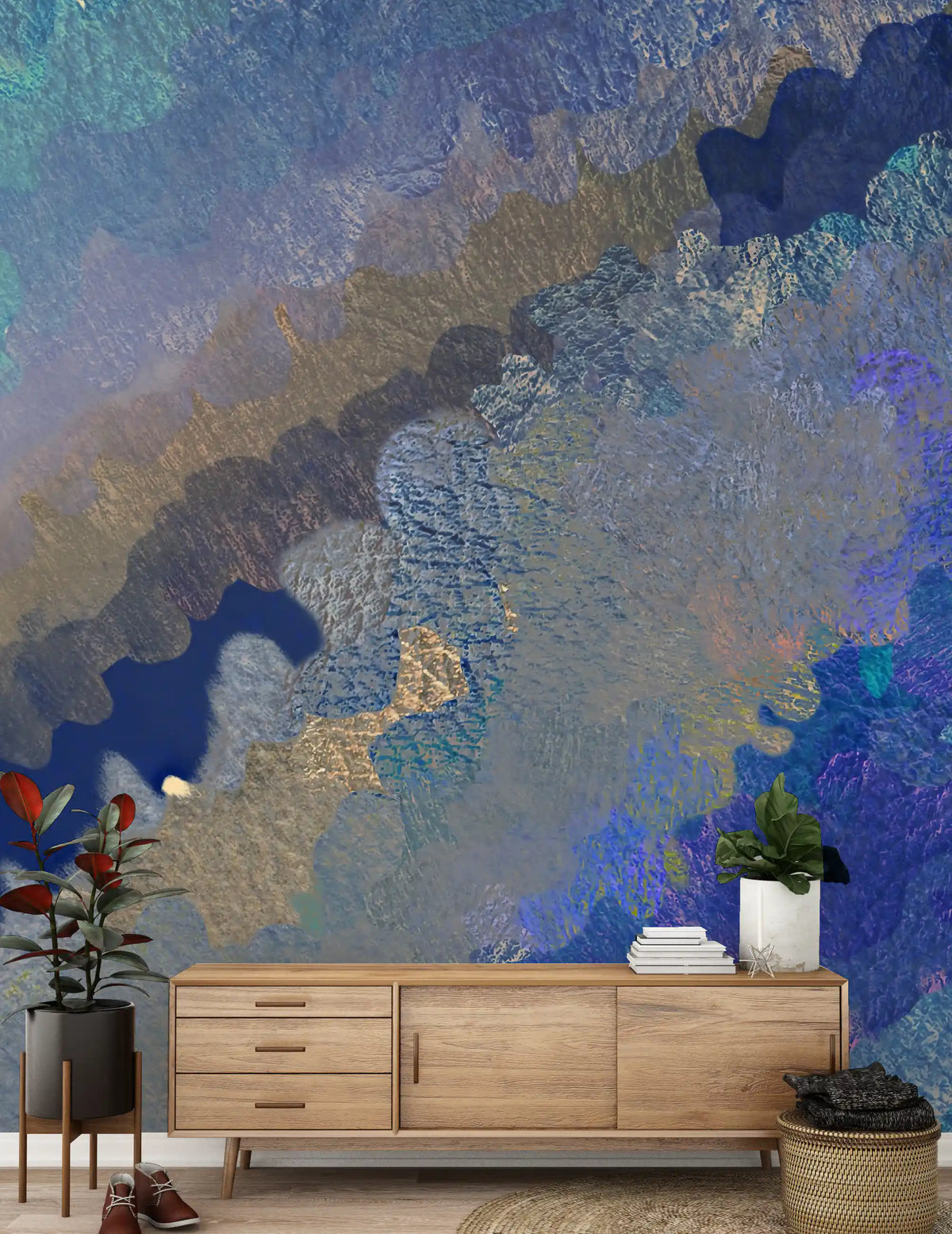 Abstraktes Wandbild „Cerulean Layers“