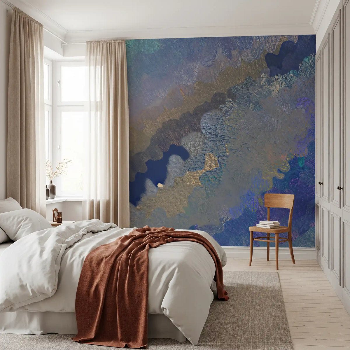 Abstraktes Wandbild „Cerulean Layers“