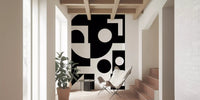 Minimalistisches monochromes geometrisches Wandbild