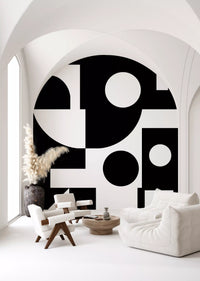 Minimalistisches monochromes geometrisches Wandbild