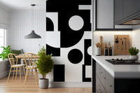 Minimalistisches monochromes geometrisches Wandbild