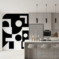 Minimalistisches monochromes geometrisches Wandbild
