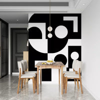 Minimalistisches monochromes geometrisches Wandbild