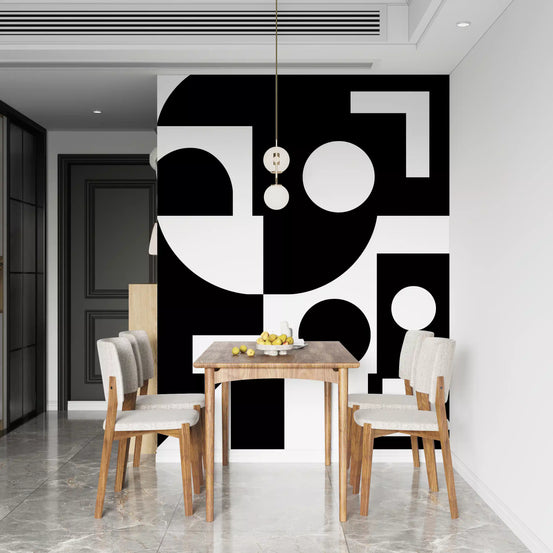 Minimalistisches monochromes geometrisches Wandbild