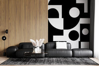 Minimalistisches monochromes geometrisches Wandbild