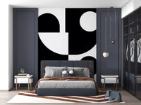 Minimalistisches monochromes geometrisches Wandbild
