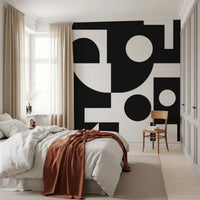 Minimalistisches monochromes geometrisches Wandbild
