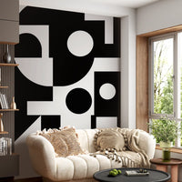 Minimalistisches monochromes geometrisches Wandbild