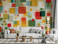 Wandbild „Retro-Komposition mit überlappenden Quadraten“