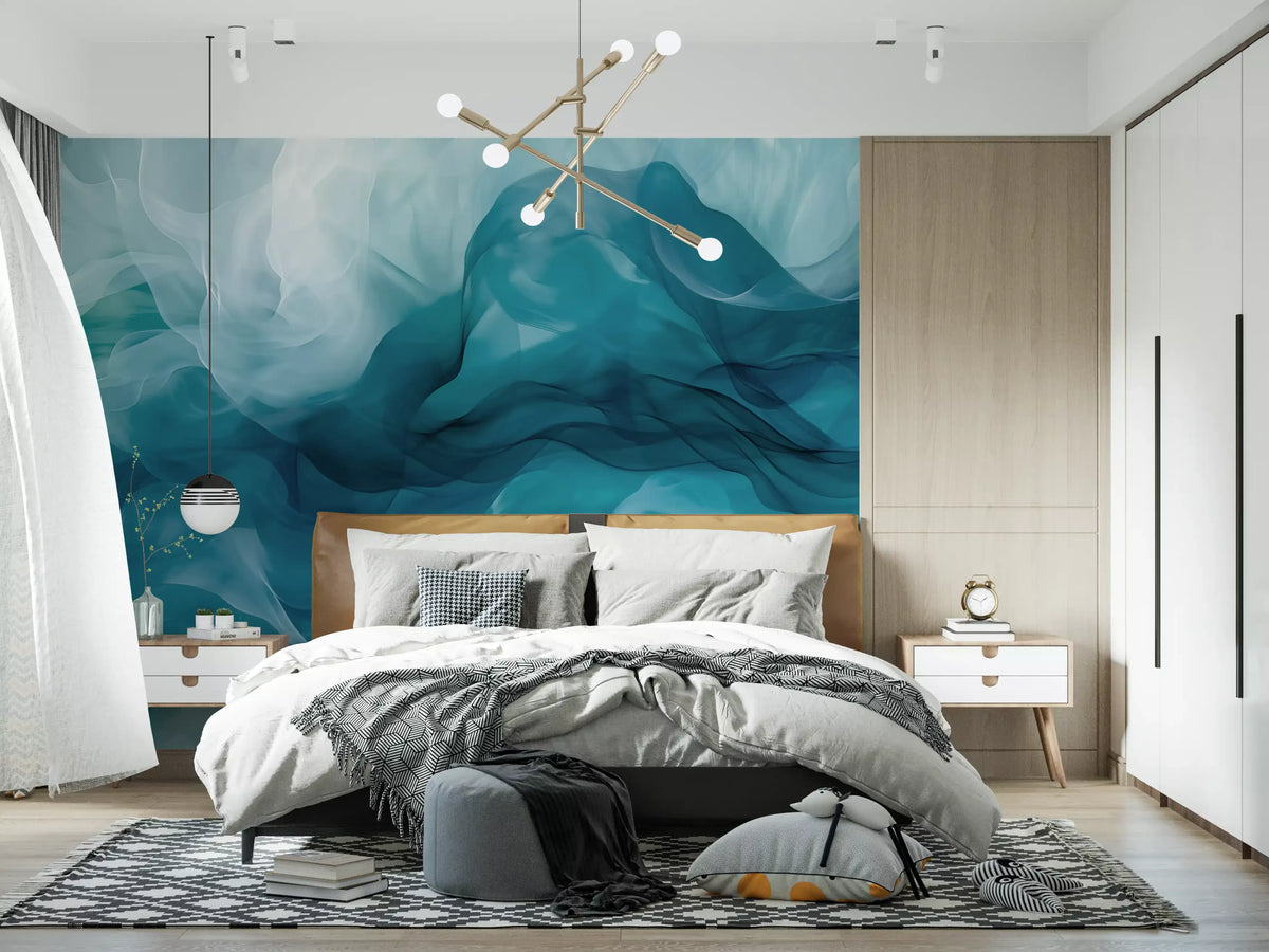 Wandbild „Ätherische türkisfarbene Rauchwirbel“