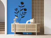 Minimalistisches Wandbild „Dame im blauen Kleid“