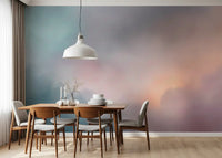 Ätherisches Wandbild einer pastellfarbenen Wolkenlandschaft