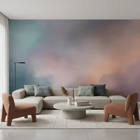 Ätherisches Wandbild einer pastellfarbenen Wolkenlandschaft