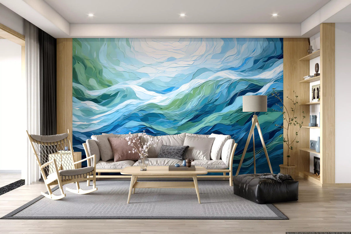 Abstraktes Wandbild „Ätherischer azurblauer Fluss“