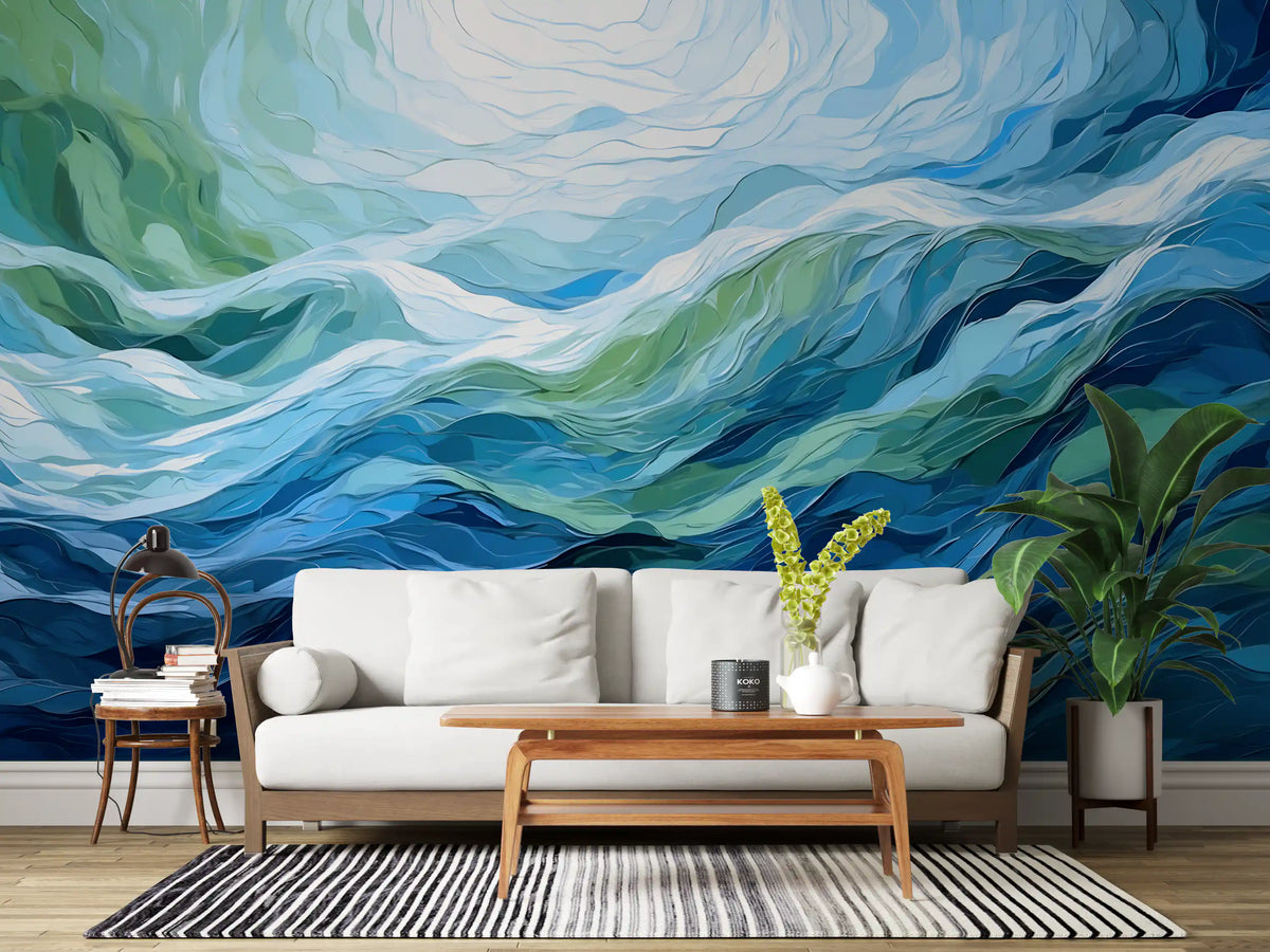 Abstraktes Wandbild „Ätherischer azurblauer Fluss“
