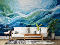 Abstraktes Wandbild „Ätherischer azurblauer Fluss“