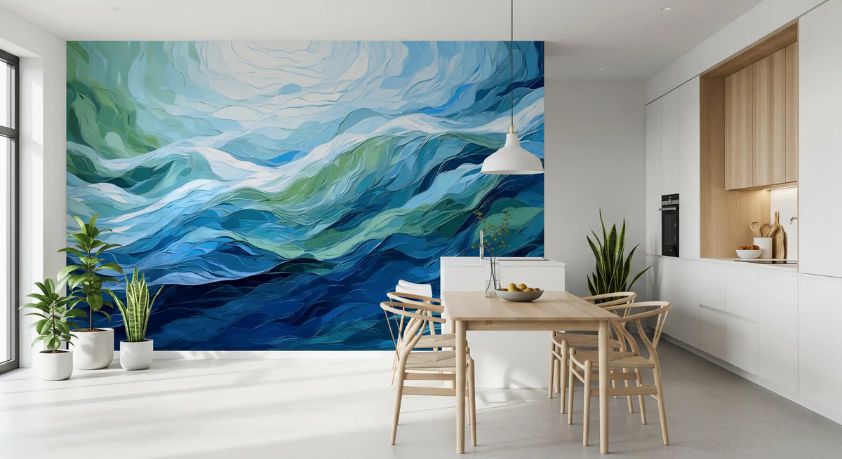 Abstraktes Wandbild „Ätherischer azurblauer Fluss“