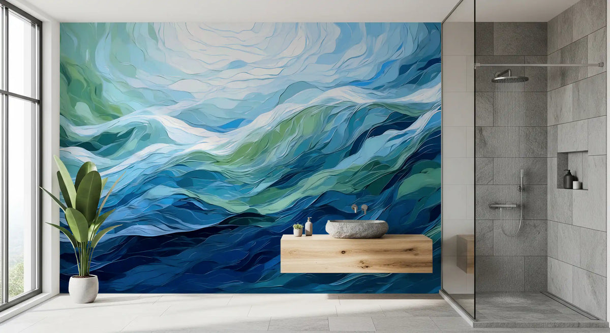Abstraktes Wandbild „Ätherischer azurblauer Fluss“
