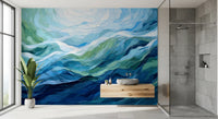 Abstraktes Wandbild „Ätherischer azurblauer Fluss“