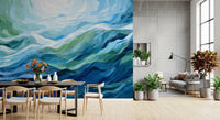 Abstraktes Wandbild „Ätherischer azurblauer Fluss“